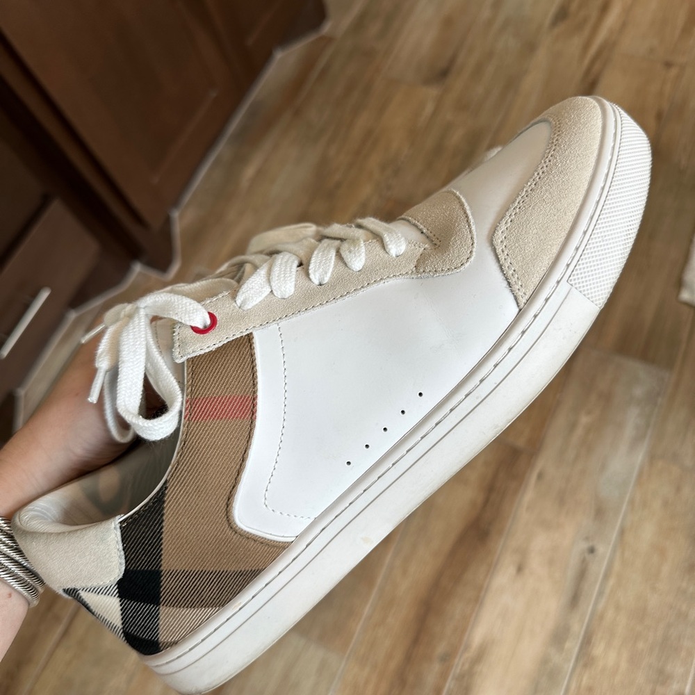 Burberry Beige and White Sneakers